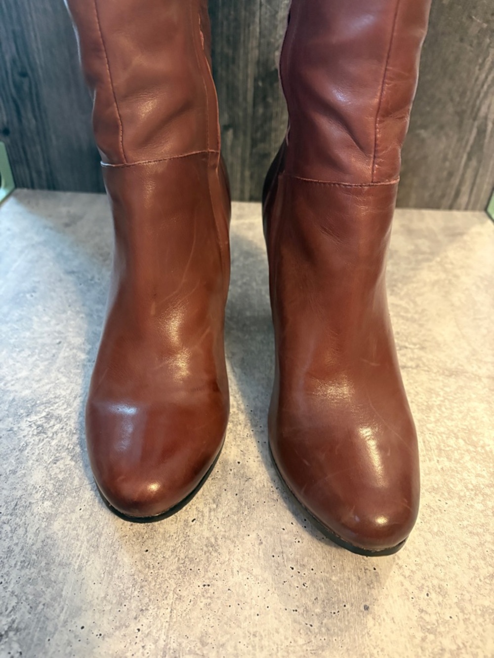 Sam Edelman Seraphina Burgundy Knee High Leather Boots Heeled Sz 10 - Picture 7 of 7